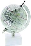 Deco 79 Marble Globe with Marble Base, 6" x 5" x 9", White