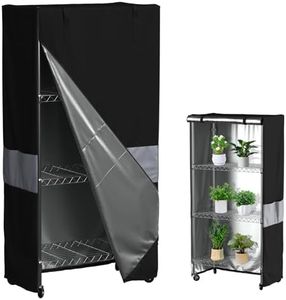 MOLLYAIR Heavy Duty Dustproof Wire Rack Covers, Outdoor Shelving with Zipper for 36" W x 18" D x 54" H Wire Shelves, mini Greenhouse Potential, Shelf Cover Only