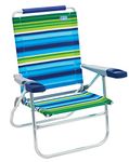 Rio Beach 15" High Beach Chair, Blue/Green Stripe, Model:ASC615-1802-1
