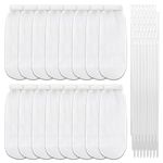 64-Piece Lint Trap and Cable Ties Set for Washing Machine, Includes 16 Nylon Mesh Lint Traps and 48 Cable Ties, Easy and Effective Lint Filtration (White)