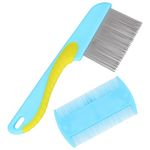 2 Pcs Lice Comb Professional Flea Comb Durable Dandruff Comb Stainless Steel Head Lice Comb Plastic Lice Comb for Kids for Kids Adults Pets Small and Large Cats and Dogs