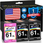 Cartlee Pack of 3 Remanufactured 61XL High Yield Ink Cartridges for Deskjet 1000 1010 1050 1055 1510 1512 2000 2050 2510 2512 2540 2542 2543 2549 3000 3050 Envy 4500 4501 4502 4503 4504 (Black, Color)