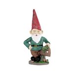 Pure Garden 50-LG1099 Lawn Gnome Statue-Fun Classic Style Resin Figurine for Outdoor Decor for Flower Beds, Fairy Gardens, Backyards and More