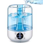 HiLIFE Humidifiers for Bedroom, 3 Times Fog Coverage, 3.5L Ultrasonic Cool Mist Humidifiers for Home Baby Nursery & Plants, Top Fill Air Humidifier Lasts Up to 35 Hours, Auto Shut-Off