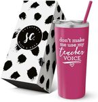 Don't Make Me Use My Teacher Voice Funny Tumbler - Stainless Steel Insulated Travel Tumbler with Lid and Straw - Teacher Gifts for Women - Teacher Travel Tumbler - New Teacher Cup - New Teacher Gift