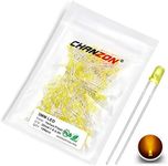 Chanzon 100 pcs 3mm Blinking Yellow LED Diode Lights 1.5Hz Flashing (Diffused Lens Frosted Round DC 2V 20mA) Bright Lighting Bulb Lamps Electronics Components Indicator Light Emitting Diodes