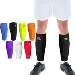 LUONT - Soccer Shin Guards for Men, Women & kids | Protective Football Soccer Pads with Superior Impact Absorption, Breathable, & Lightweight | Football Shin Guards Sleeves (L, Black)