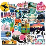 50 Pcs Cute Hawaii Surfing Waterproof Laptop Stickers, Car Vinyl Decals Anti-Sunlight for Water Bottle Bumper Motorcycle Skateboard Luggage