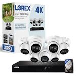 Lorex Fusion 4K Security Camera System with 4TB NVR – 16 Channel (Wired & Fusion WiFi) PoE Wired Home Security System with 7 Dome IP Cameras – Color Night Vision, Motion Detection (White)