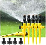 2022 New 360° Rotation Auto Irrigation System Garden Lawn Sprinkler Patio, Coverage Diameter 65ft (A#-5pcs)