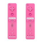 Wii Remote Motion Plus Controller (2 Packs) for Nintendo Wii&Wii U Video Game Gamepads. (Pink)