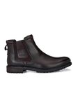 San Frissco Solid Chelsea Boots for Men's with Round Toe/Slip On Wearable Anti-Slip Leather Boots for Office/Fashionable Ankle Boots for Men - (Maroon)