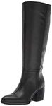 Naturalizer Women's FAE High Shaft Boots Knee, Black Leather Wide Calf, 9 Wide