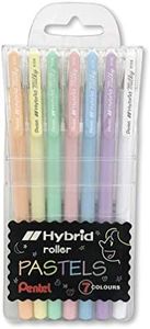 Pentel Hybrid Milky 0.8 Medium Nib Wallet of 7 Assorted Colours (K108-7)