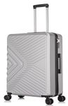 DK Luggage 56x45x25 Cabin Size EasyJet Max Jet2 British Airways Lightweight 4 Wheels Carry On Hand Luggage Suitcase (Silver, Carry-On 20-Inch)