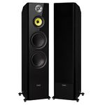 Fluance Signature HiFi 3-Way Floorstanding Tower Speakers with Dual 8" Woofers for 2-Channel Stereo Listening or Home Theater System - Black Ash/Pair (HFF)