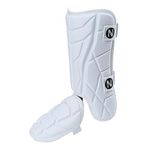 NURIBASE Batter's Leg Guards, Baseball/Softball Leg Guard, Adult and Youth Size - White Adult