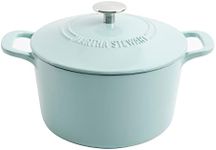 MARTHA STEWART Gatwick 7 QT Enamel Cast Iron Dutch Oven, Martha Blue