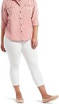 No Nonsense Women's Cotton Blackout Capri Legging, White, 2X