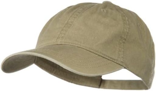 Otto Caps Washed Solid Pigment Dyed Cotton Twill Brass Buckle Cap - Khaki