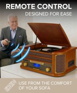 Denver 9-in-1 Retro Record Player – Bluetooth, CD, FM, USB, Vinyl
