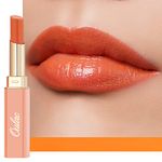 Oulac Moisturising Orange Lipstick - Moisture Shine Hydrating Lipstick & Tinted Lip Balm for Dry Lips, Medium Coverage Lip Colour | Juicy Look, Glossy Finish, Vegan, Cruelty-Free, Love Hate (08)