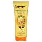 WOW Skin Science Japanese Yuzu + Vitamin C with 5 Ceramides Dewy Bright Sunscreen Gel SPF 70 PA++++ | 500x Vitamin C | Quick Absorption | No White Cast | Water Resistant | UVA + UVB Protection | 50ml