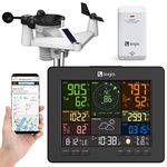 Logia 7-in-1 Wi-Fi Weather Station with Solar | Indoor/Outdoor Remote Monitoring System, Temperature Humidity Wind Speed/Direction Rain UV & More, Wireless Console w/Forecast Data, Alerts (Black)