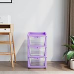 Nilkamal Chests of 3 Drawers CHTR23NT |Multi-Purpose Storage Organizer For Kids, School,And Home| Easy Assembly |Violet Colour