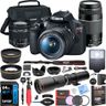 Canon EOS Rebel T7 DSLR Camera with EF 18-55mm and 75-300mm Double Zoom Kit Bundle with 500mm Preset Telephoto Lens, Camera Bag, 64GB Memory Card, Photography Pro Guidebook and Accessories (13 Items)