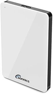 Sonnics 1TB White External Portable Hard Drive USB 3.0 Super Fast Transfer Speed for use with Windows PC, Mac, Smart tv, Xbox ONE and PS4