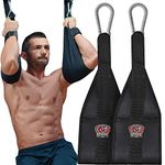 𝗔𝗡𝗧𝗜-𝗙𝗔𝗧𝗜𝗚𝗨𝗘 Senshi Japan Hanging Abs Strap, Thick Elbow Padding, Strength Tested Heavy Duty Nylon Sling Strap-Support Up To 200 Kg, Scientifically Designed, Optimum Results