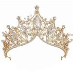 Gold Crown for Women,Crystal Wedding Tiara for Women,Tiara and Crown for Women Birthday Headband,Queen Tiara Bridal Wedding Headpiece Women Hair Accessories,Hair Accessories for Party