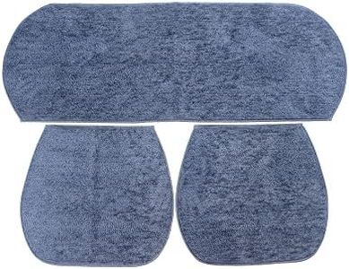 WashBerry Gray Solid Washable Polyester Car Seat Cover Non-Slip Mat for All Cars and Sofa Sets (3 Pieces Set)