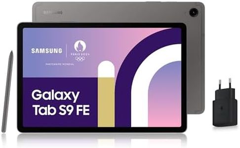 Samsung Galaxy Tab S9 FE Tablette, 10.9'' Wifi 128Go, Chargeur Secteur Rapide 25W Inclus [Exclusivité Amazon], S Pen Inclus, Batterie Longue Durée, Certification IP 68, Anthracite, Version FR