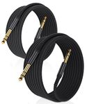 Elebase 1/4 Inch TRS Instrument Cable 20ft 2Pack,Straight 6.35mm Male Jack Stereo Audio Interconnect Cord,6.35 Balanced Line Compatible for Electric Guitar,Bass,Keyboard,Mixer,Amplifier