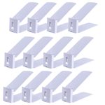 Storite Pack of 12 Plastic Shoe Slots Organizer Space Saver Double Deck Shoe Rack Adjustable Shoe Slots for Closet Organization (Purple)