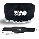 Bear Grip -Weighted Dip & Pull up Belt for Strength Training, Bodybuildng (Black/Black)