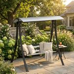 Kaushalendra Outdoor Swings Jhula with Roof Hammock Chair - 3 Seater, High-Strength Iron, 350 kg Capacity, Black - self Assemble