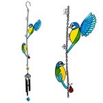 Jones Home and Gift Windchime Two Pretty Birds Hanging Wind Chime