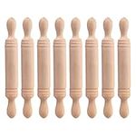 STOBOK Wooden Mini Rolling Pin: 8pcs Wooden Rolling Sticks Mini House Accessories Kids Toys for Children in The Kitchen Play- and Imaginative Play