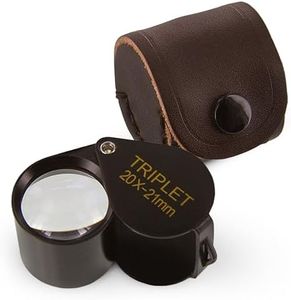 Ade Advanced Optics 2021TB 20x by 21 mm Triplet Professional Jewelers Loupe, Black with Leather Case