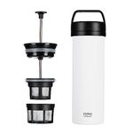 Espro P0 Ultralight Double Walled Stainless Steel Vacuum Insulated Coffee French Press, 470ml Chalk White, Regular (5116C-18WT)