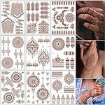 9 Sheets Henna Tattoo Kit Stencil, 