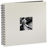 Hama 2109 Fine Art photo album, 50 black pages (25 sheets), spiral bound album 36 x 32 cm, with cut-out window in which a picture can be inserted, chalk grey