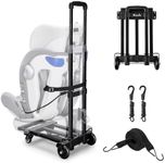 KEDSUM Car Seat Travel Cart, Compact and Lightweight Carseat Trolley for Traveling, Solid Construction Portable Car Seat Carrier with Wheels for Airports Folding Hand Truck Dolly Cart for Luggage