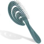 Ninabella Organic Detangling Hair Brush for Women, Men & Children - Does not Pull on Hair - Hair Straightening Brushes for Straight, Curly & Wet Hair - Unique Wave Hairbrush Teal