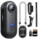 SONGYUKA 64G 1080P Body Camera,Wearable 64GB Body Cam with Magnetic & 360° Clip,150-Min Battery for Recording,Action Camera Easy to Use for Cycling,Pet Walking (1080P-B-64G)