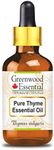 Greenwood Essential Pure Thyme Essential Oil (Thymus vulgaris) with Glass Dropper 100% Natural Therapeutic Grade Steam Distilled for Personal Care 50ml (1.69oz)