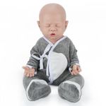 Vollence 18 inch Eye Closed Realistic Reborn Baby Doll,PVC Free,Solid Platinum Liquid Full Body Silicone Real Baby Dolls,Lifelike Soft Handmade Silicone Baby Doll - Boy